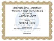 2nd place Division A Small Chorus 2024 contest